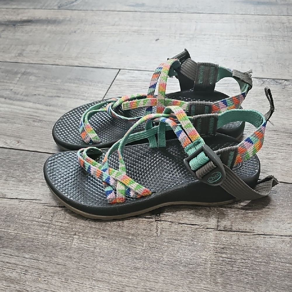 Chaco Camper Turquoise Multicolor Youth Sandal Strap Shoes Unisex Size 3